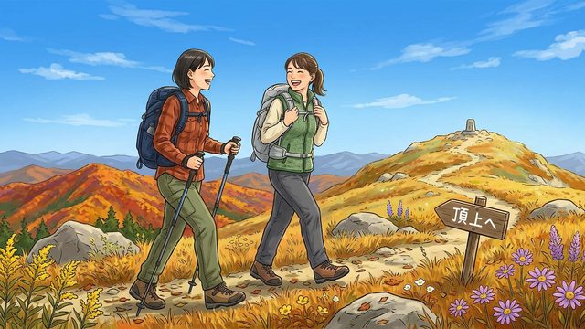 大歩危小歩危をトラッキングする様子のイラスト